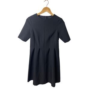 COS Dress Women Size 4 Black Pleated Waist Structured Scuba Peplum Minimalist